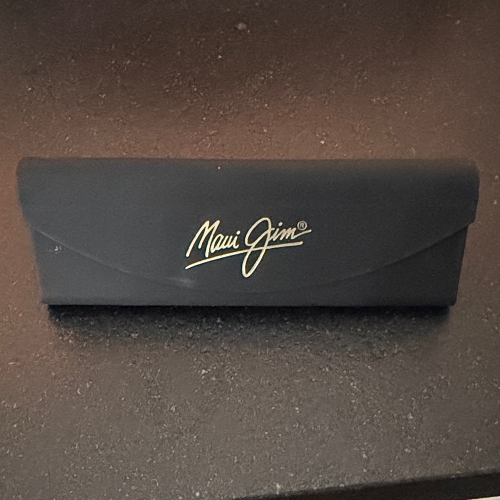 Maui Jim Black Sunglasses Case with Gold Logo